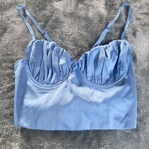 Silk lingerie crop top with tie back